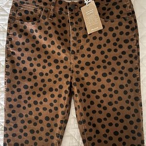 Brand NWT Madewell Denim pants in a cute polka dot pattern.